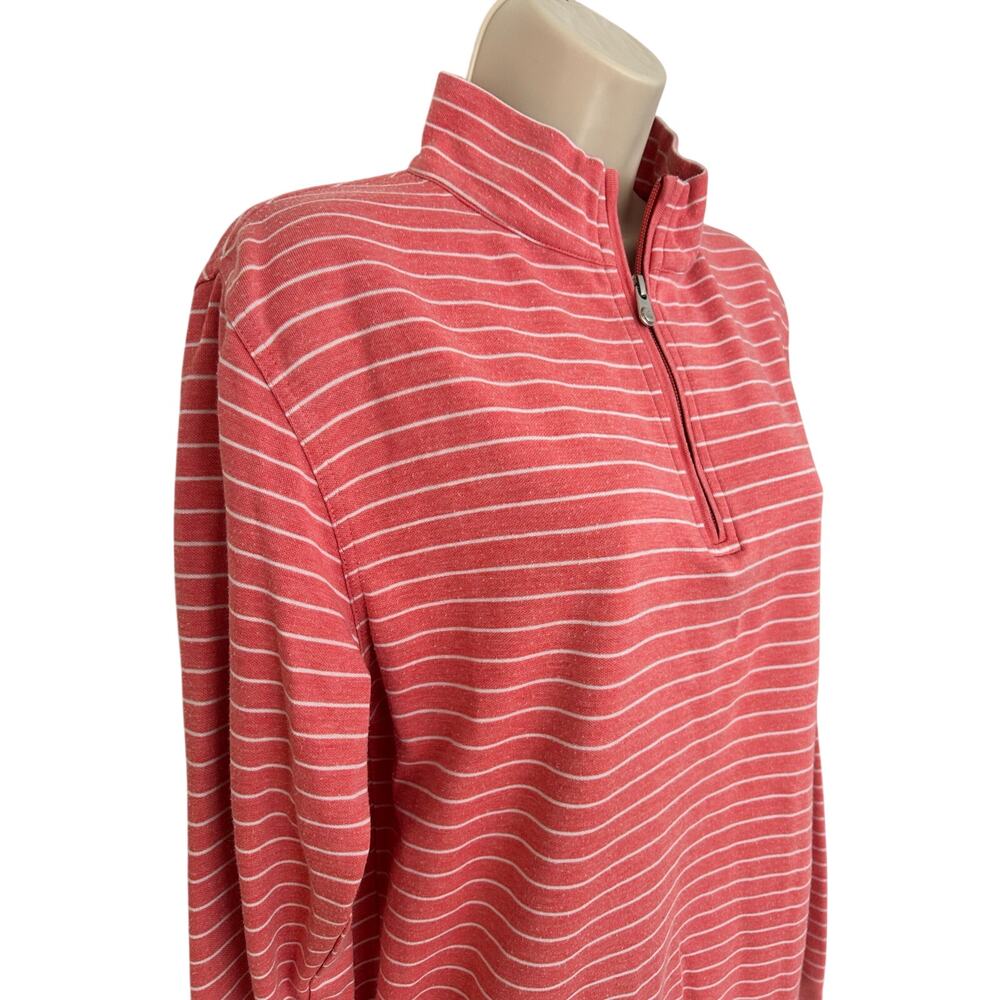 Peter Millar Women's Pink Striped Quarter Zip Super Soft Size Small Great Condit